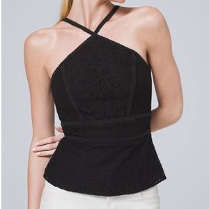 White House Black Market- Lace Halter Top- Size 10 NWT